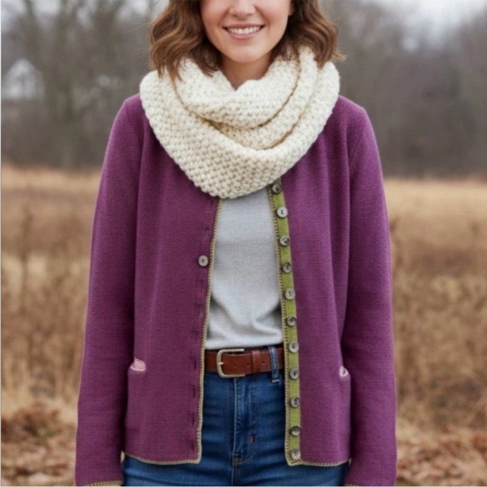 Sundance Tulla Cardigan Extrafine Merino Wool Classic Timeless Sweater Small